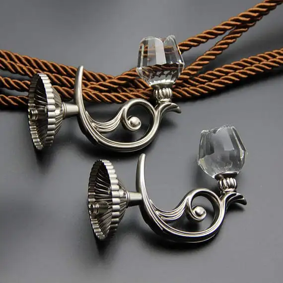 Декоративные крючки с розами прозрачные стеклянные хрустальные настенные 5