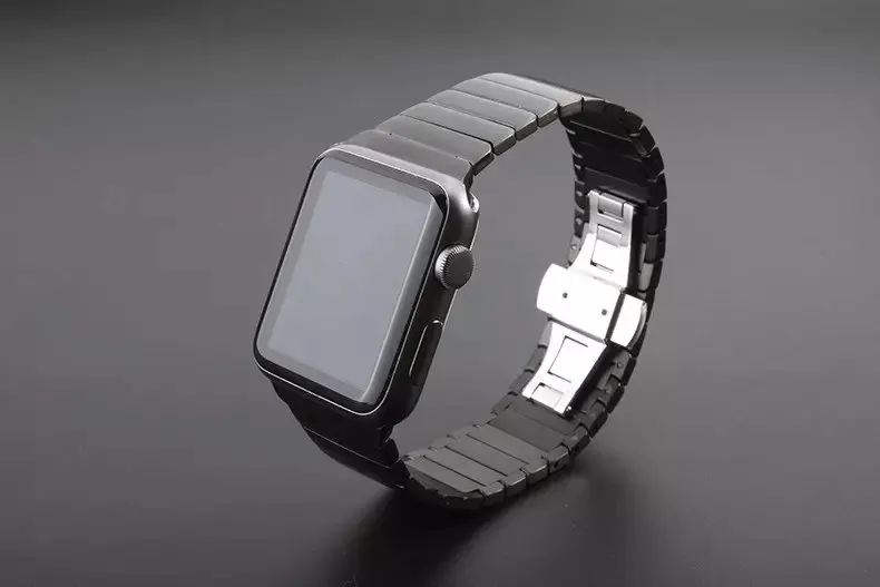 Одноцветное Нержавеющая сталь iWatch Band Ссылка Браслет ремешок для Apple Watch Series 4/3/2/1 ссылка браслет ремешок с Бабочка застежка мужчины