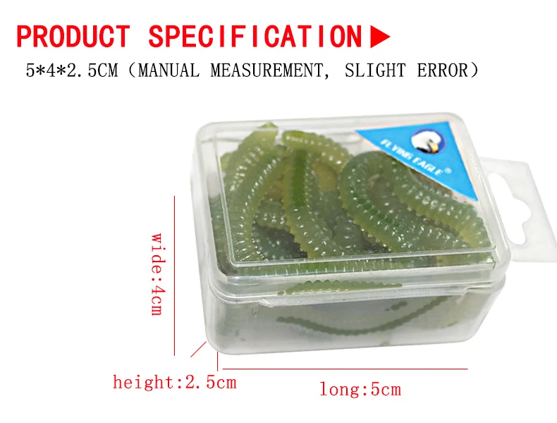 

30pcs 2Boxes Artificial Worm Simulation Fishing Lure Soft Crank Bait Set Crankbait Smell Lures Jig Fishing Fly Accessories Green