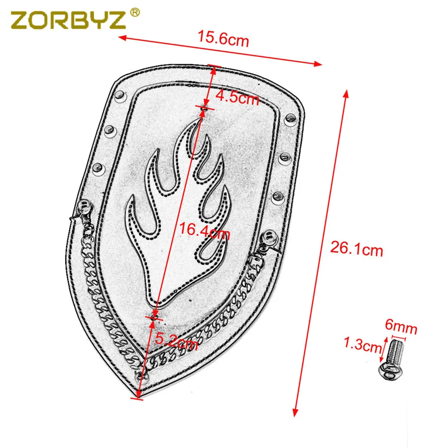 ZORBYZ Мотоцикл Пламя искусственная кожа равнина заднее крыло нагрудник для Harley