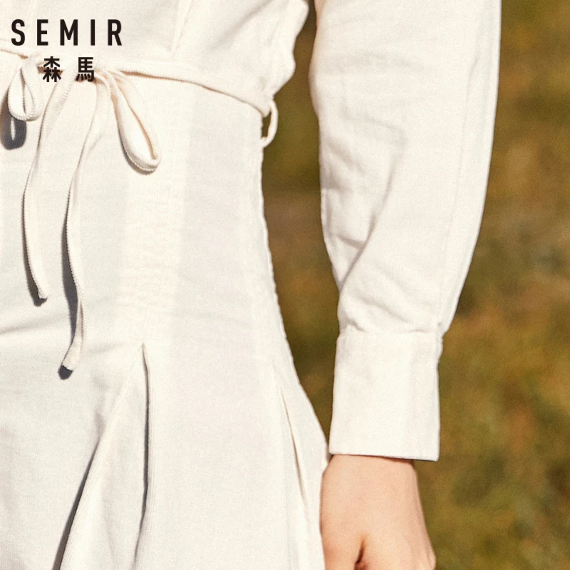 Женское расклешенное платье с длинным рукавом круглым вырезом 100% хлопок |