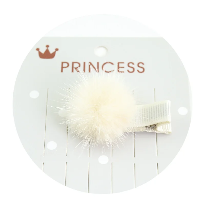 Girls Hairpins with Small Lovely Soft Fur Pompom Mini Ball Gripper Hairball Pom Hairclips Children Hair Clip Accessories | Детская