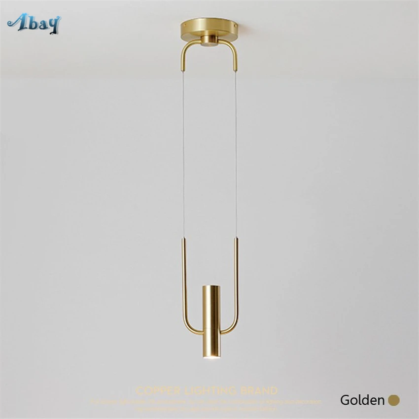 

Nordic Restaurant Copper Pendant Lights Modern Luxury Bedroom Lamps Design Living Room Dining Table Hanging Light Bar Fixtures