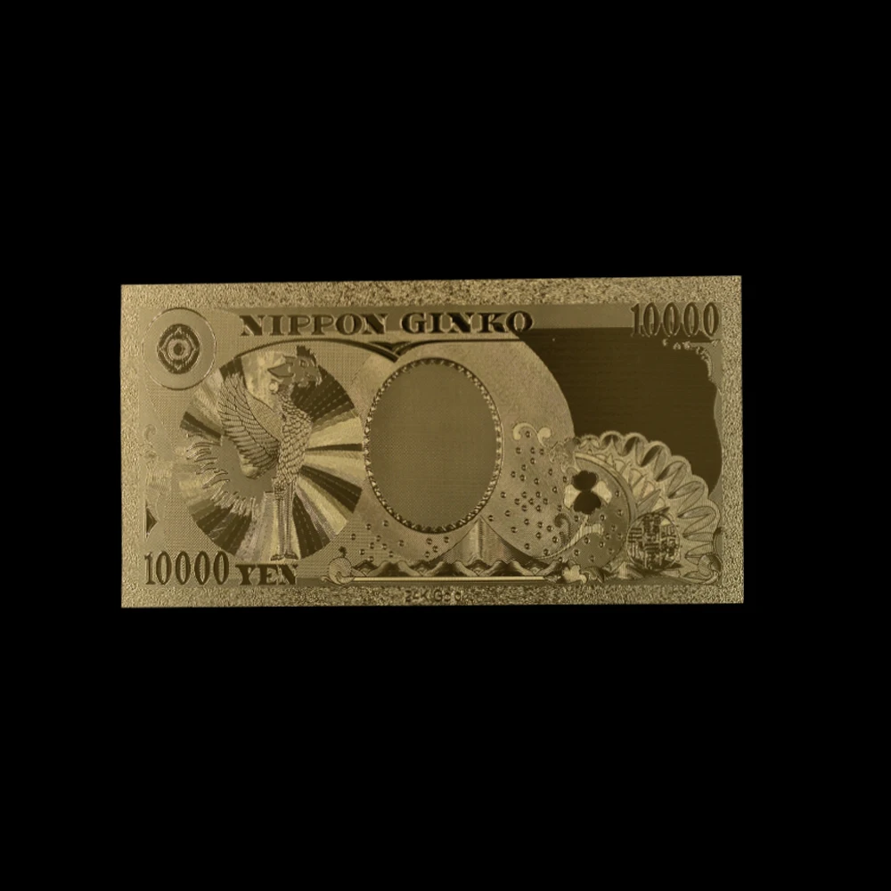 Золотая банкнота 10 шт./компл. 24k Япония 10000 иен Цветная Копия оригинальная