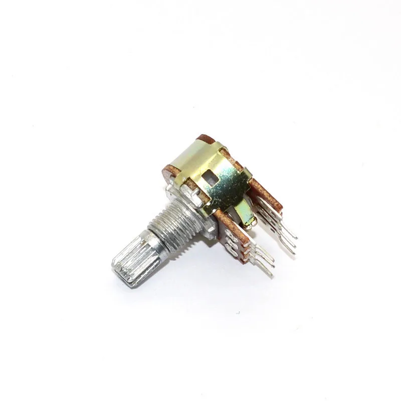 5PCS WH148 1K 2K 5K 10K 20K 50K 100K 250K 500K ohm Linear Dual Rotary Potentiometer 15mm Shaft With Nuts And Washers 6Pin | Обустройство