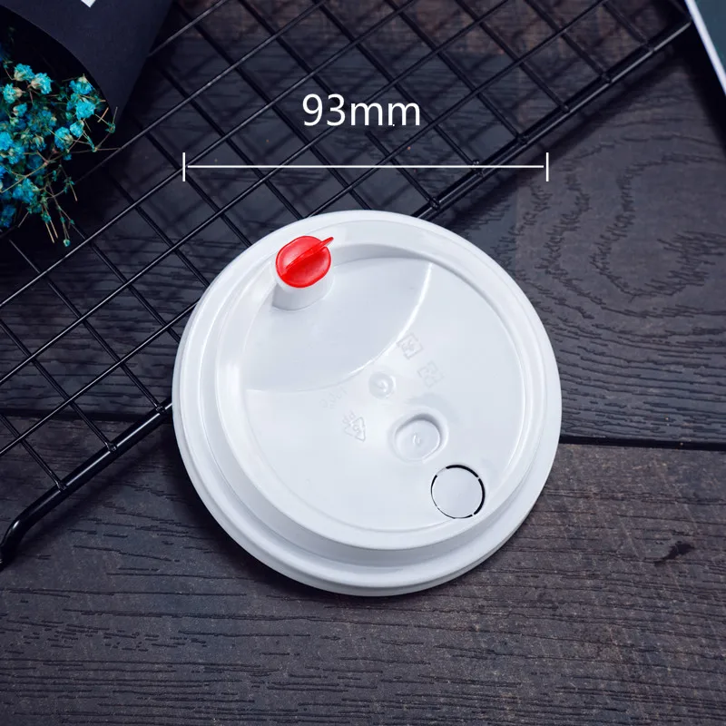 only lid 50 шт 93 калибра прозрачный одноразовый толстый пластиковый стаканчик креативный u-образный милый 500 мл холодный напиток сок, кофе чай кружки с крышками - Цвет: only lid