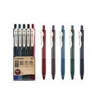 Шариковая ручка A6655, 5 шт., винтажная шариковая ручка 0,5 мм, воздушный синий, темно-зеленый, коричневый, красный цвет, шариковые ручки-маркеры канцелярский лайнер школы