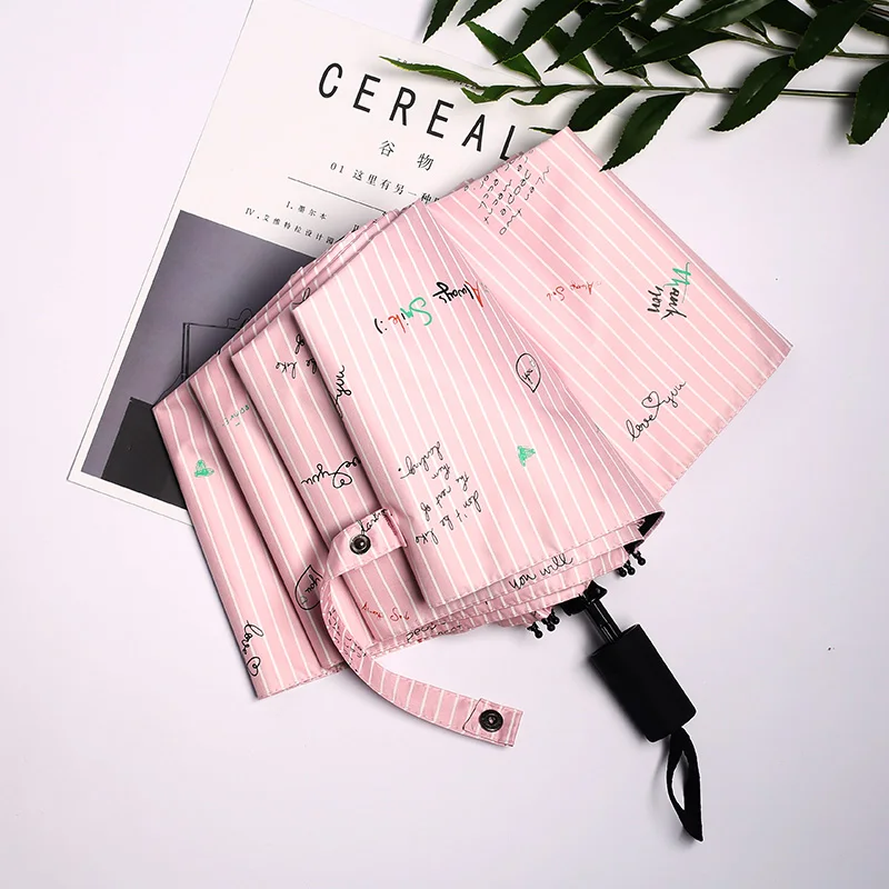 Портативный зонтик в полоску с надписью женские складные зонты для дождя Женский