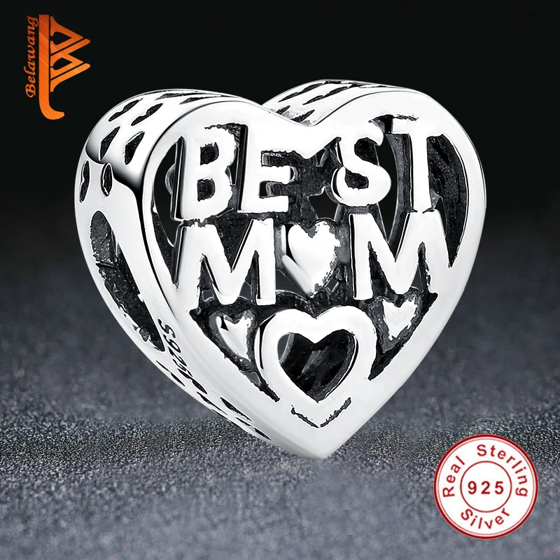 Модные бусины из стерлингового серебра 925 пробы подвески Европейские Бусины Best MOM