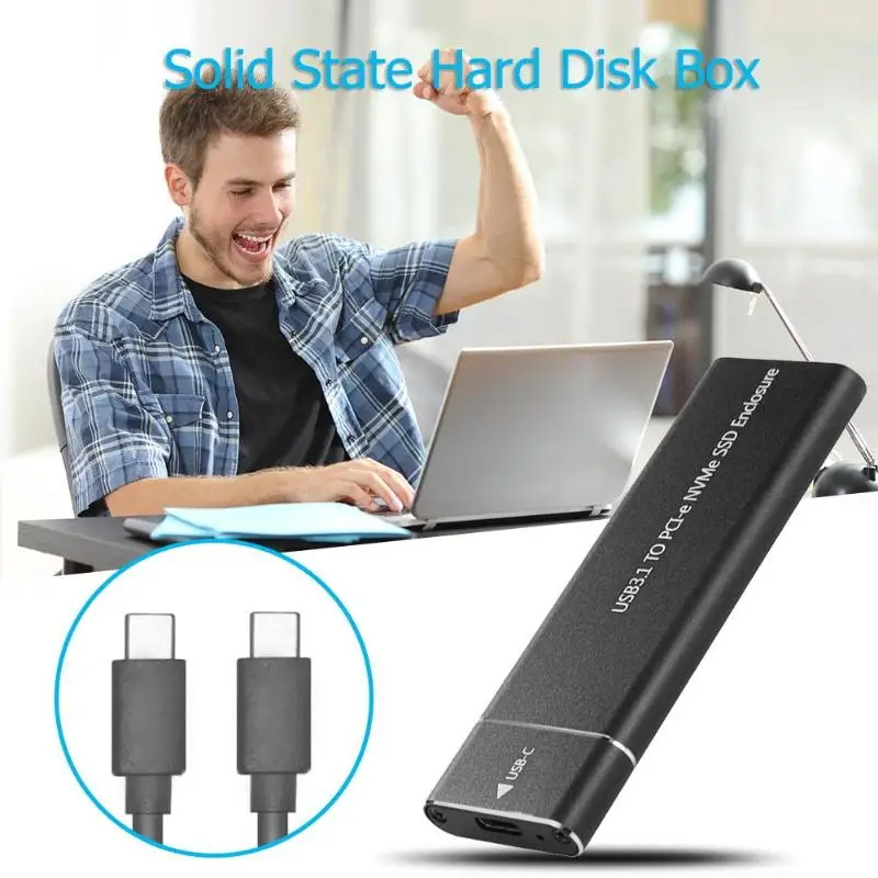 USB3.1 тип-c к M.2 M ключ NVMe SSD коробка твердотельный накопитель Корпус чехол 10 Гбит/с высокоскоростной жесткий диск корпус