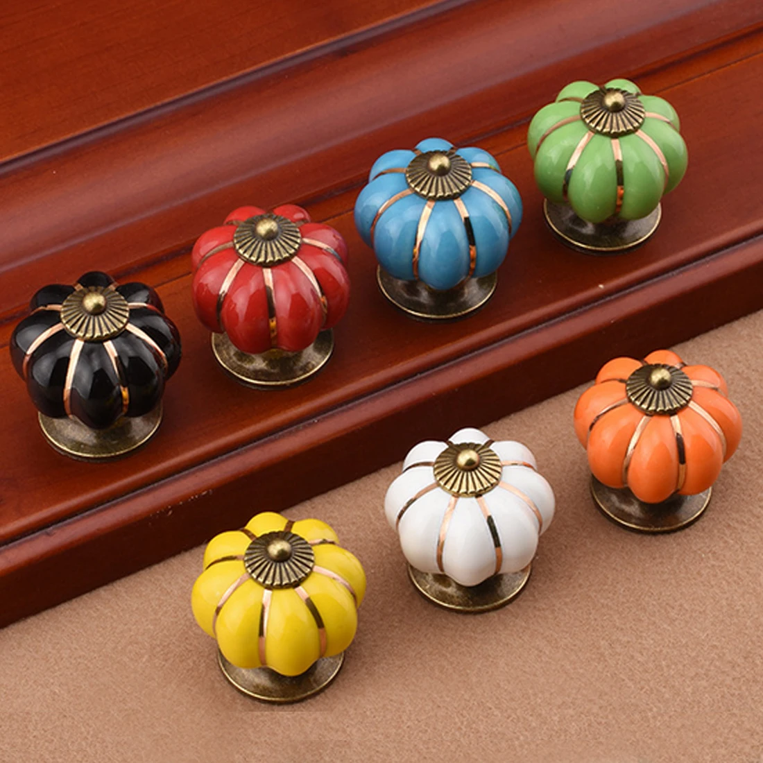Выдвижная ручка винтажная Тыква керамические дверные ручки шкаф ящик комод