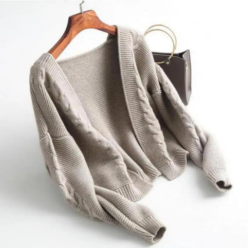 Shuchan с капюшоном Casaco Feminino Inverno толстый теплый свитер женский кардиган Feminino с рукавом три четверти топ на шнуровке 18013