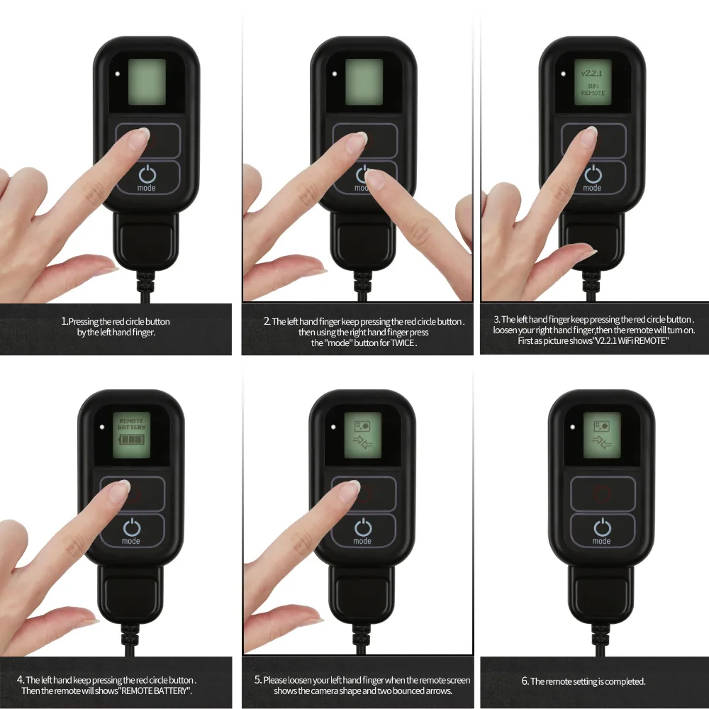 SHOOT for GoPro WiFi Remote Control With Charge Cable Wrist Strap Waterproof Remoter Go Pro Hero 7 6 5 4 Session Accessory | Электроника
