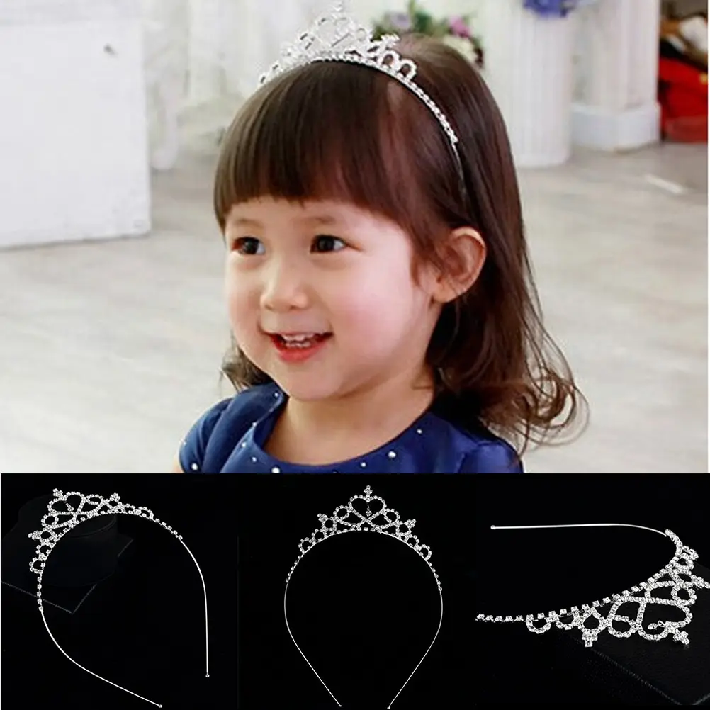 Baby Hair Band Girls Toddler Newborn Princess Bridal Crown Crystal Diamond Tiara Hoop Headband Accessories | Детская одежда и