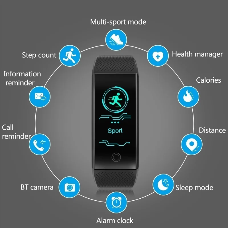 Смарт-часы QW18 с Bluetooth фитнес-трекер шагомер браслет артериальное давление