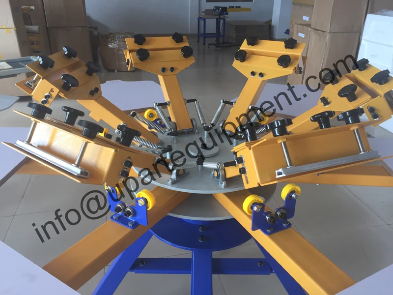 Многоцветная карусельная машина для трафаретного принтера 6 станций видов