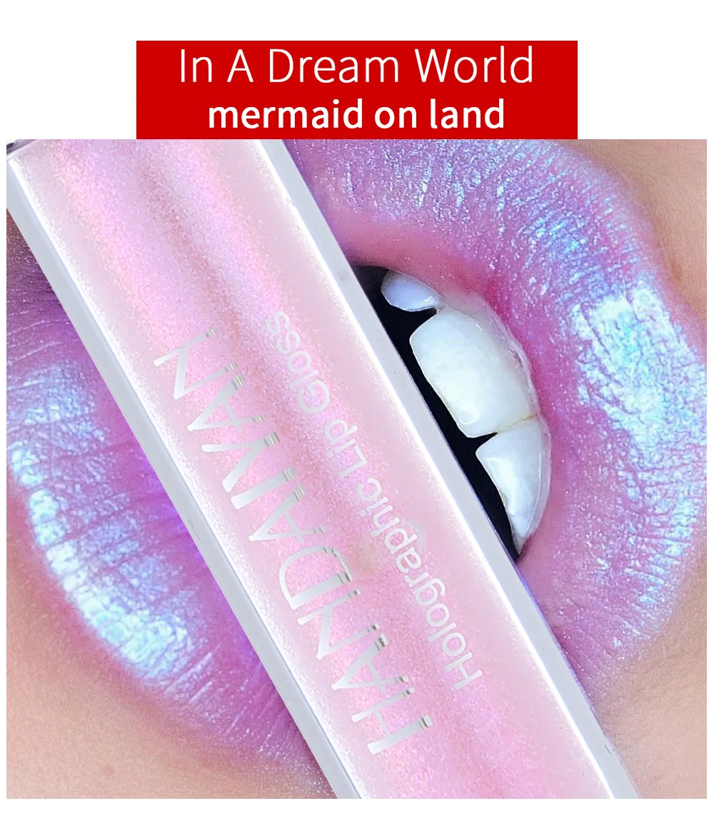 

6 Colors Lip Gloss Metallic Lips Plumper Make Up Lip Stain Holographic Lipgloss Shimmer Glow Mermaid Glitter Makeup Fast Ship