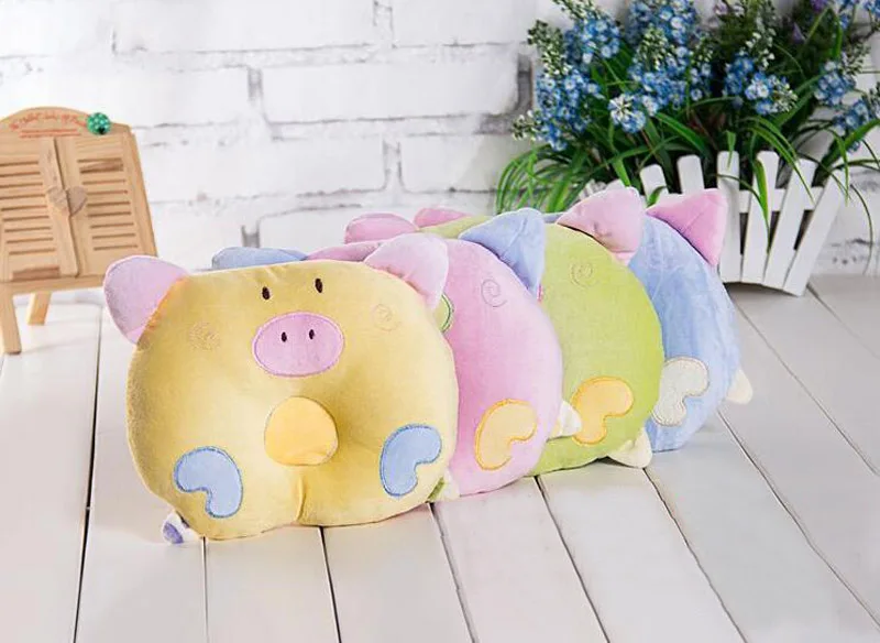 Cute cartoon pig baby pillow newborn shaping anti-bias headrest correct | Мать и ребенок