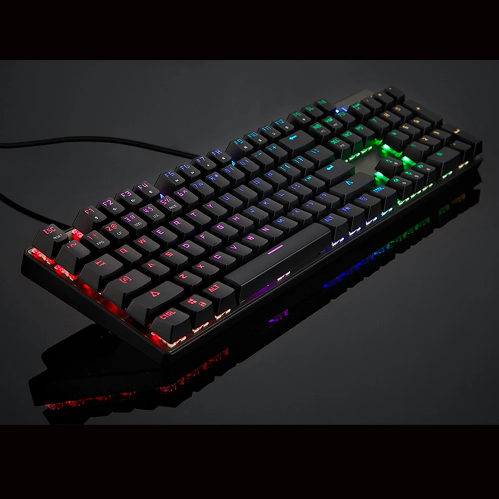 original motospeed ck104 wire rgb mechanical gaming keyboard russian english red blue switch keyboard for game computer free global shipping