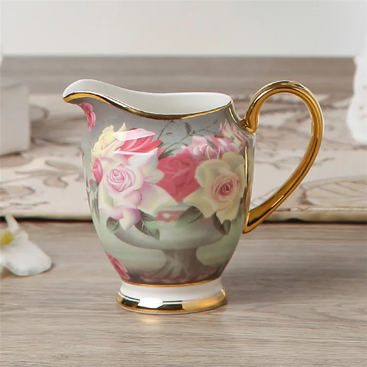 Creamer Европейский Винтажный кофейный сервиз из костяного фарфора, британский фарфоровый чайный сервиз, керамический чайник, сливочник, сахарница, чайный заварник, кофейная чашка, кружка - Цвет: Creamer