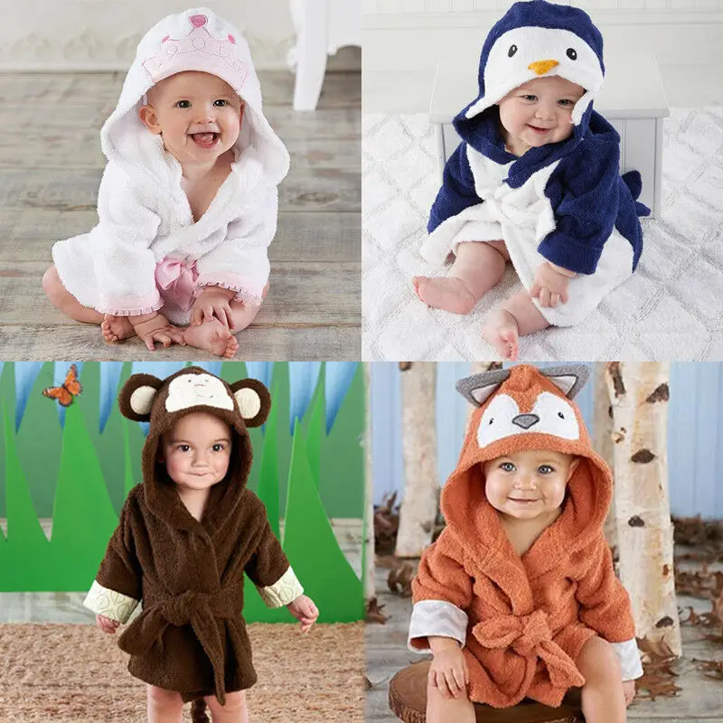 Пижама для новорожденных халаты Толстовка с героями мультфильмов ночная рубашка