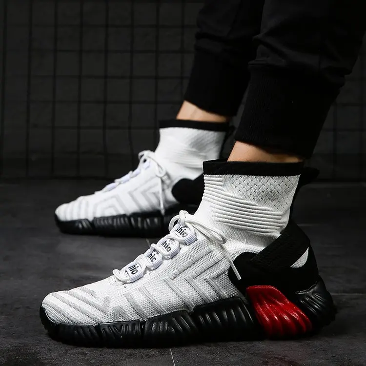 Spring Streetwear High Top Sneakers Men Casual Shoes | Обувь