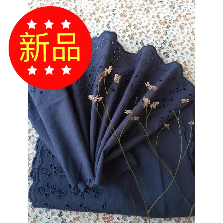DIY Ручная стеганая хлопчатобумажная ткань кружево серый синий хлопок вышивка широкое кружево 23 см