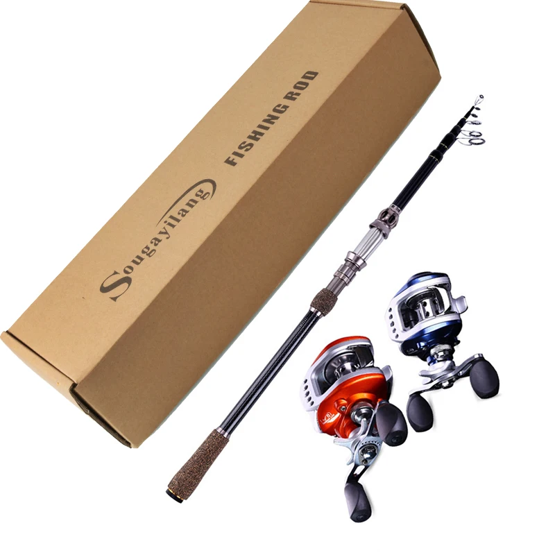 Sougayilang Ultra Light Baitcasting комбо 1.8-2.7 м Рыбалка полюс с влево/правая рука BaitCasting катушка