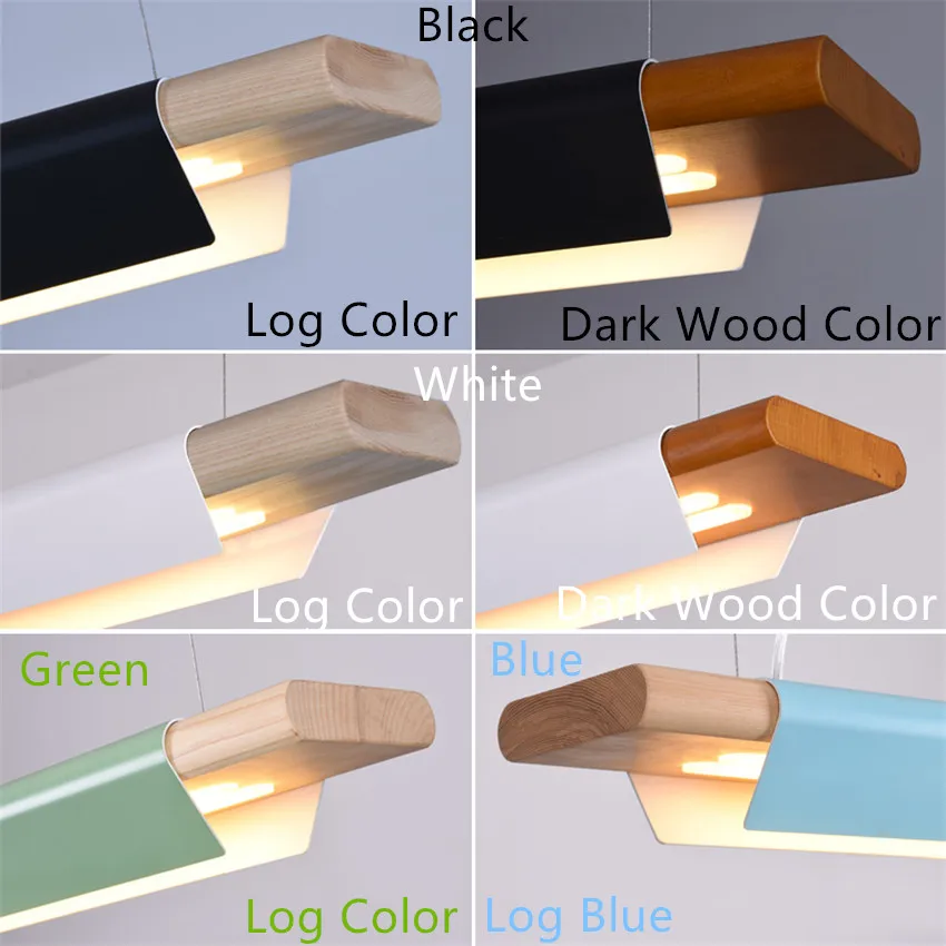 Modrn Подвесные светодиодные светильники из цельной древесины алюминиевые