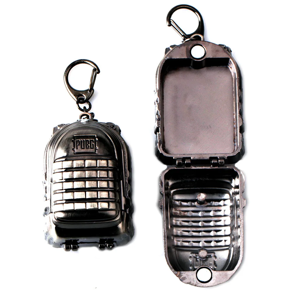 7cm Playerunknown's Battlegrounds Keyring Game PUBG Backpack Level 3 Model Keychain Charm Gift Souvenir for fans drop-shipping |