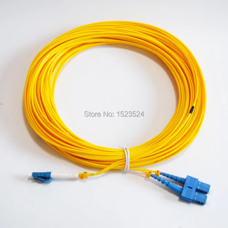 

Free Shipping 20M LC/UPC to SC/UPC LC-SC Fiber Optic Patch Cord Duplex Fiber Indoor Fiber Cable SM PVC 2.0mm 20M