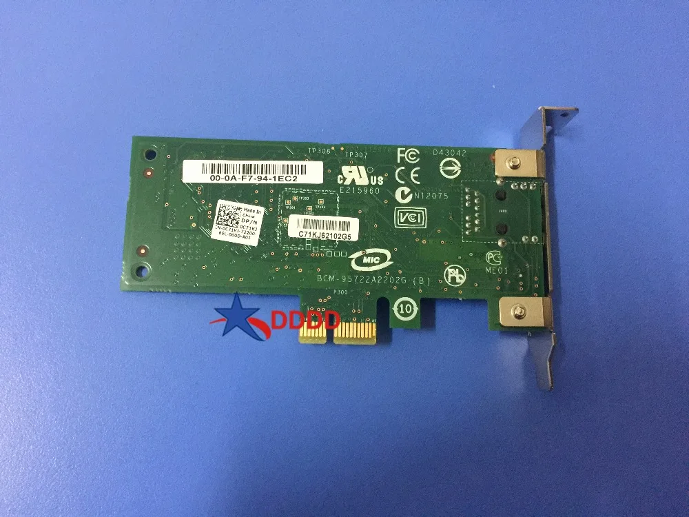 Оригинал для Dell Broadcom 5722 CARD PCI-E 0C71KJ CN-0C71KJ C71KJ полностью протестирован | Компьютеры и