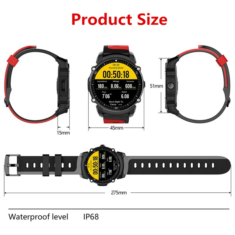 Для ios и android FS08 спортивные умные часы фитнес трекер: монитор сердечного ритма