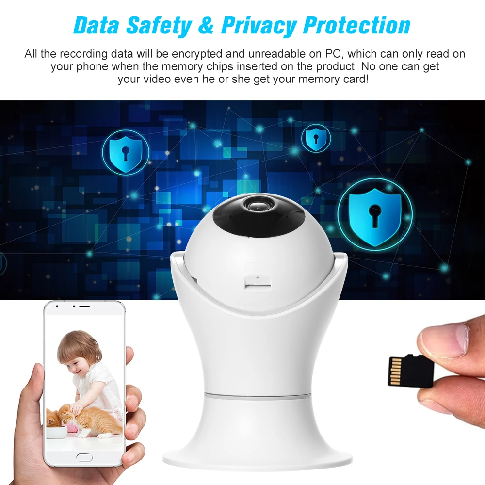 1080P WiFi IP камера 360 градусов панорамная навигация панорама/наклон беспроводная