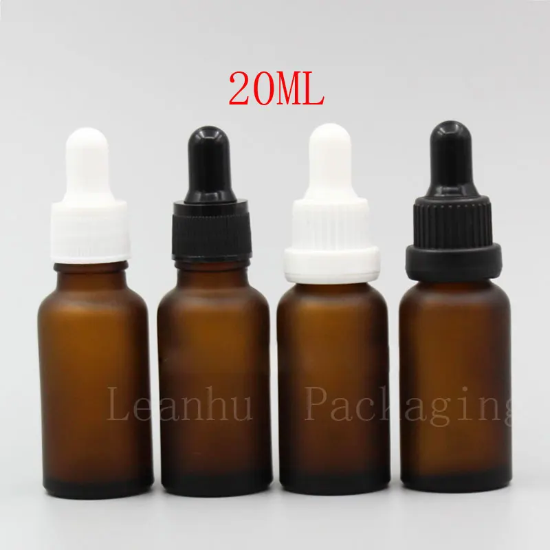 20ML Frosted Brown Essential Oil  Bottle, Empty Cosmetic Containers, Refillable Glass Dropper Bottles, 40PC Medicine Dropper Bottle