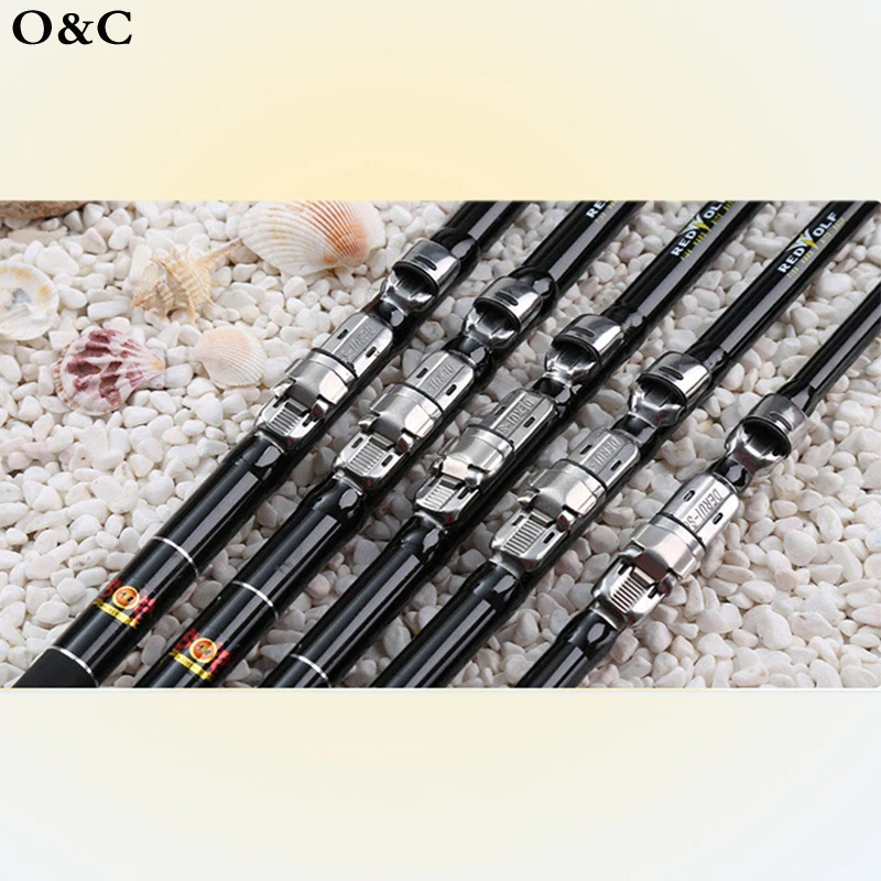 7.2 M Flexible Telescopic Carbon Fishing Rod Over Hard Stainless Steel Guide Ring Fly Spinnin Pole Set | Спорт и развлечения