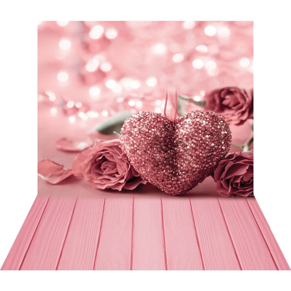 

Pink Rose Heart 3D Photography Background for Photo Studio Valentines Photo Backgrounds Vinyl Backdrops Baby Shower Photophone