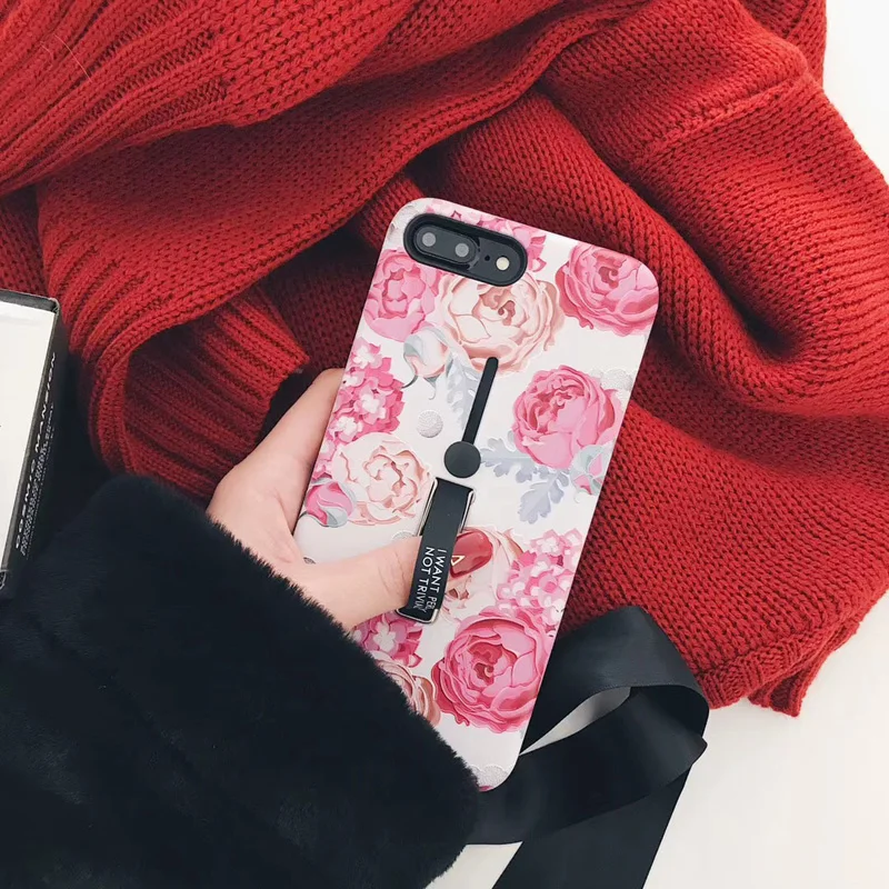 Скрытое кольцо-держатель чехол для телефона iphone8plus 8 7plus 6s x с розовым кольцом iphone