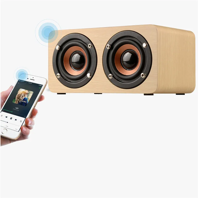 Bluetooth колонки 10 Вт Выход ретро дерево беспроводной динамик мини 3D двойной