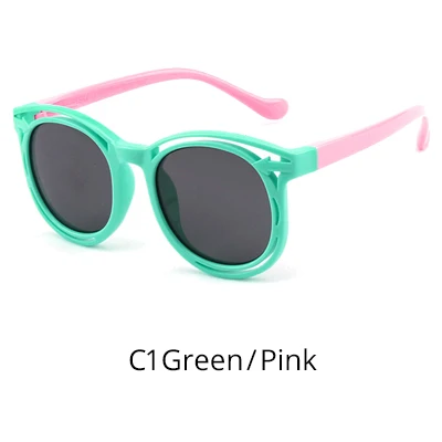 C1Green Pink Ralferty небьющиеся очки Детские поляризованные новые TR90 для мальчиков и девочек детские солнцезащитные очки UV400 очки детские оттенки K8209 - Цвет линз: C1Green Pink