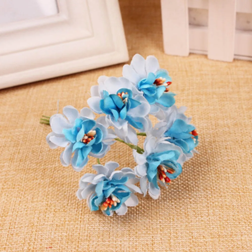 6 Heads Silk Hydrangea Autumn Vases for Home Decor Christmas Decorative Flower Wedding Wall Set Artificial Flowers | Дом и сад