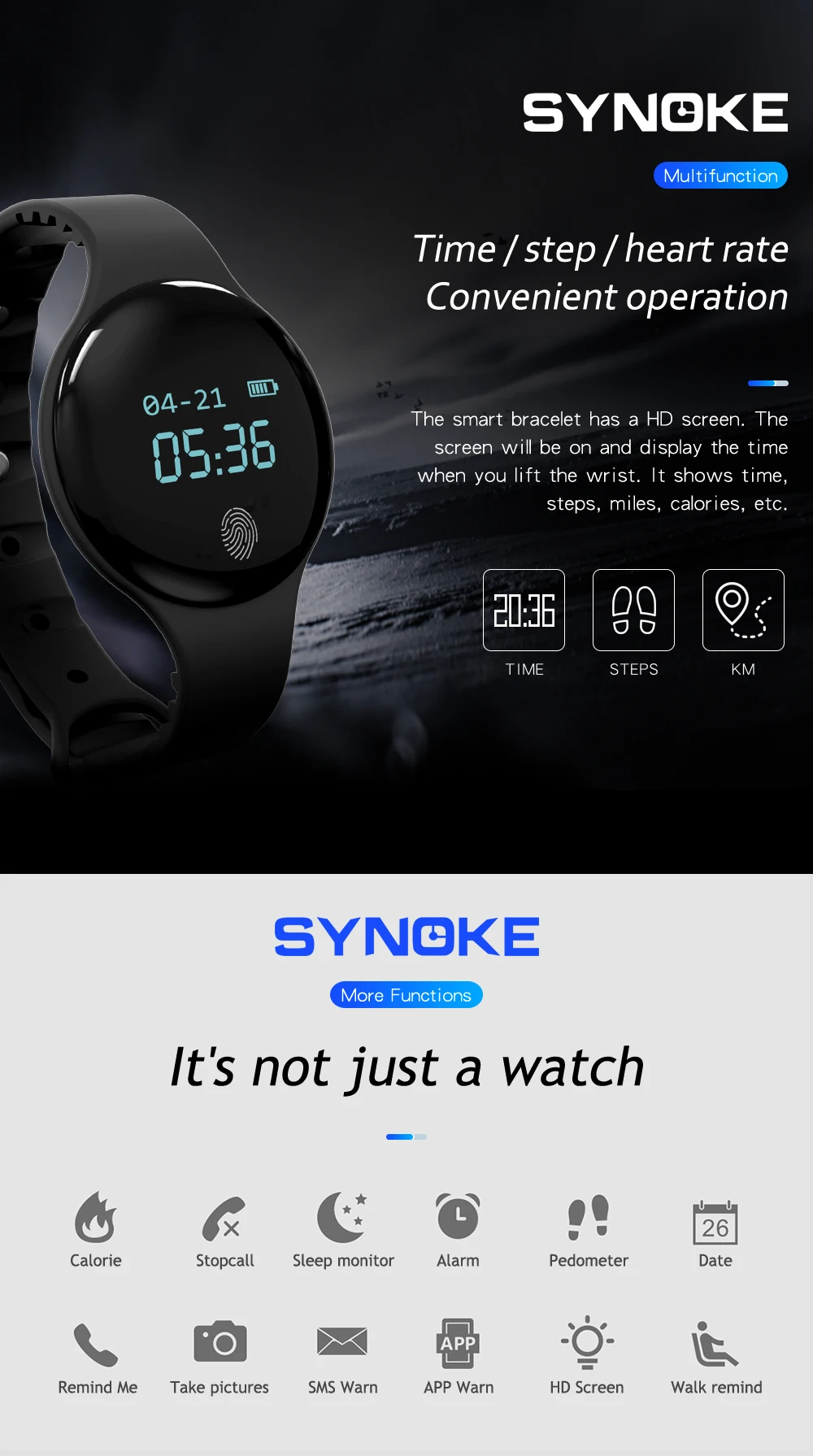 Synoke Смарт спортивные часы цифровые для женщин леди монитор сердечного ритма Водонепроницаемый Relogio Inteligente для Android IOS Android Reloj