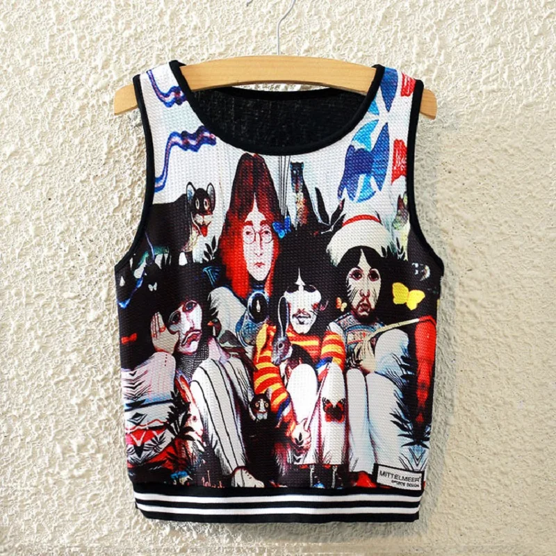 2016 Женщины Топы Смешной Мультипликационный Персонаж Американский Стиль Blusas