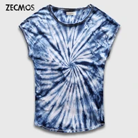 zecmos fashion men tie dye t shirt male gradient tie dye t shirt vintage hip hop clothing mens tee shirts streetwear