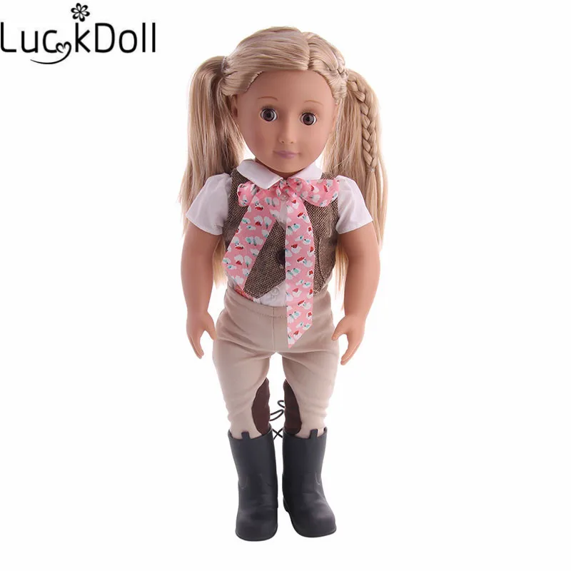Luckdoll продает Новинка 18-дюймовые американских кукол и 5 комплектов кукольной одежды аксессуары Игрушки для Рождества