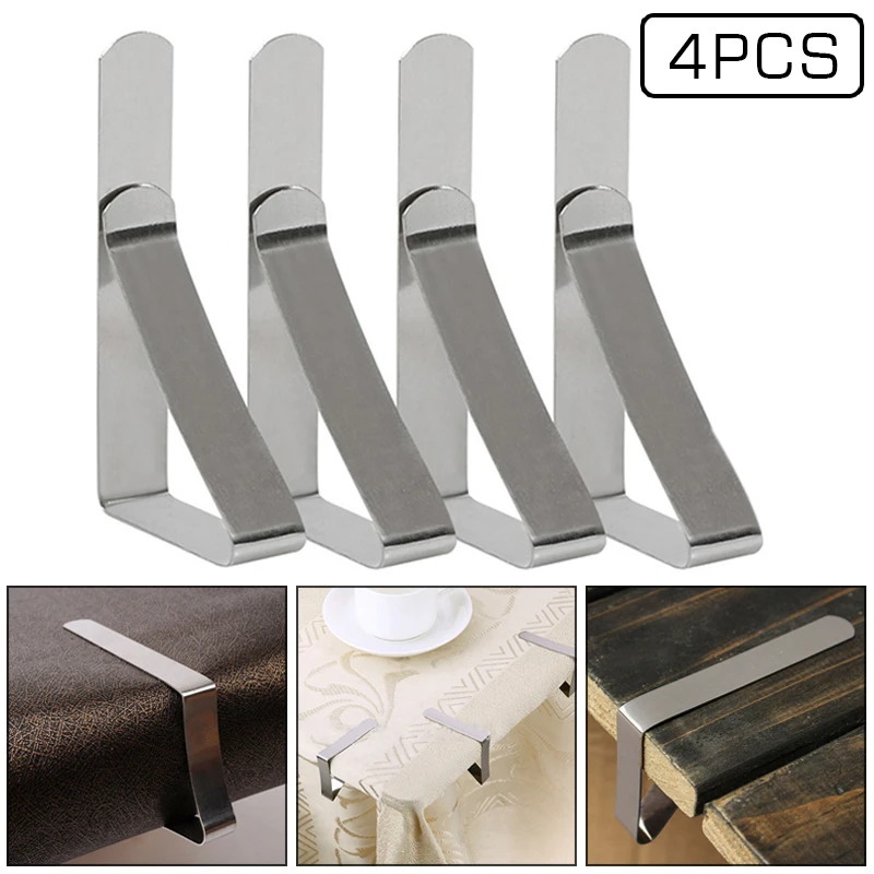 4 шт. зажимы для скатертей из нержавеющей стали полезные прочные вечерние