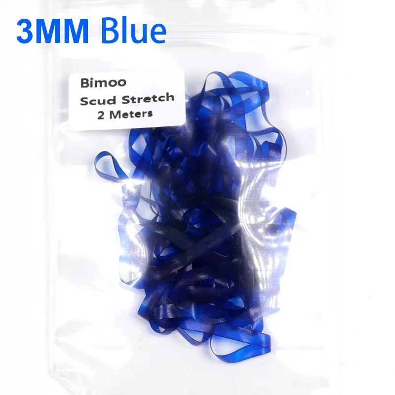 3mm Blue Bimoo 2 м/уп. 3 мм Скад назад стрейч креветки Nymph бэк лента красный оранжевый желтый зеленый флуоресцентный - Цвет: 3mm Blue