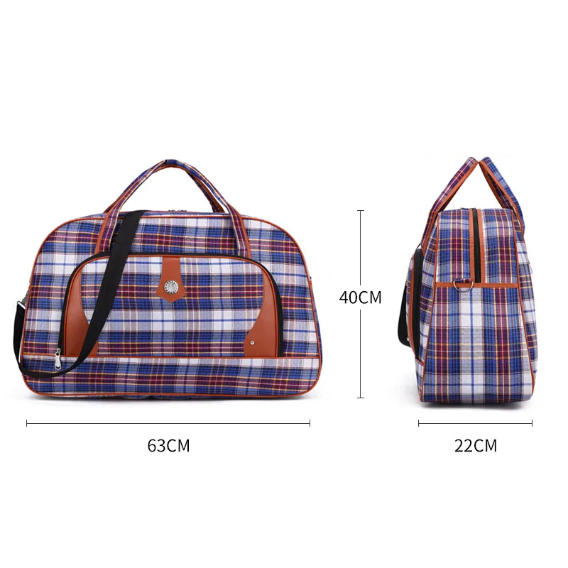 

Plaid Big Weekend Bag Unisex Travel Bags Waterproof Handbags Men Classic Duffle Tote Voyage Casual Hand Luggage reistas XA773WB