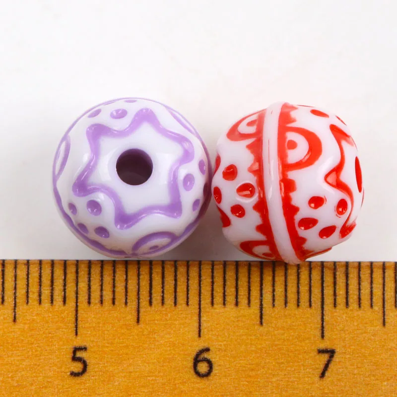 20Pcs Mixed White Stripe Wave Acrylic Round Spacer Loose Beads For Diy jewelry making Bracelet 14mm | Украшения и аксессуары