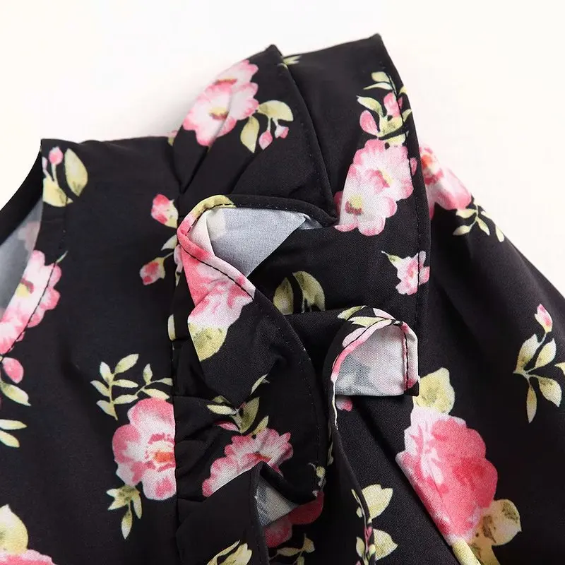 Популярное Новое ламинированное платье с цветочным принтом в европейском и